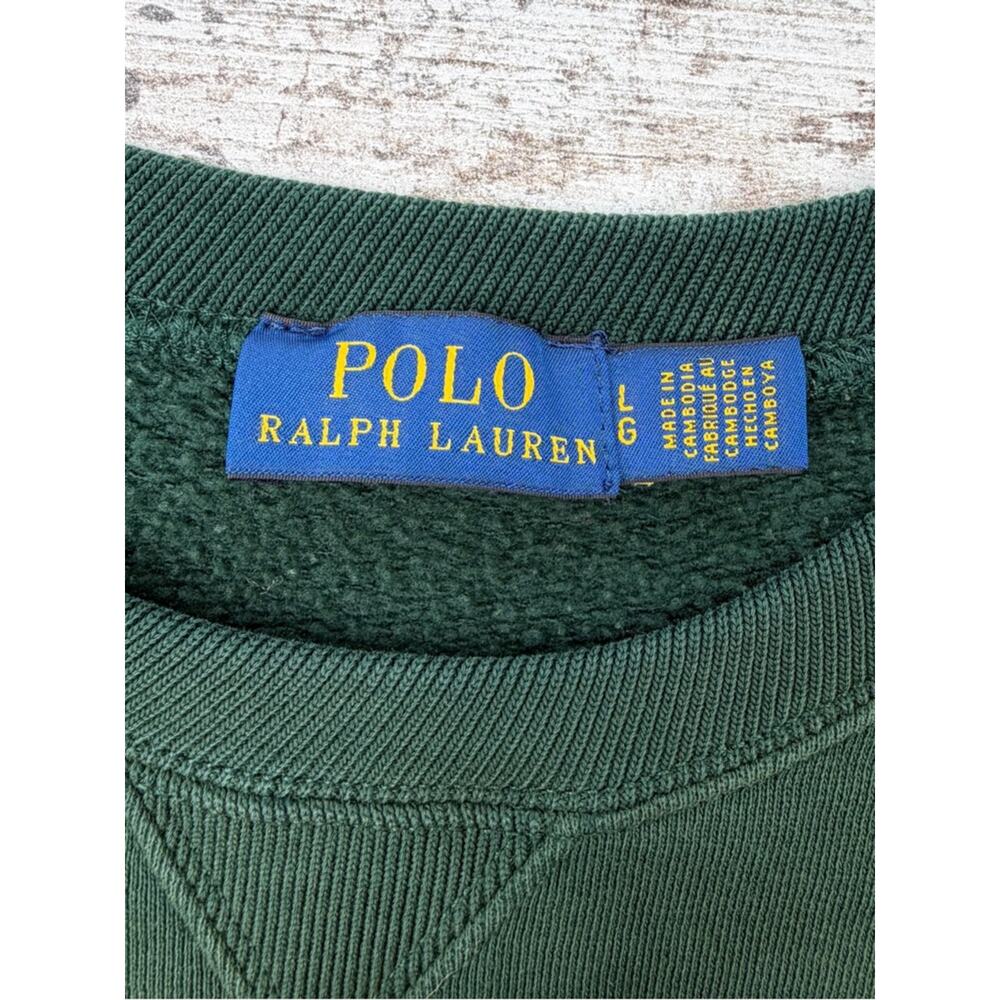 Polo Ralph Lauren Ralph’s Coffee Sweatshirt Green GUC sz L SOUGHT AFTER - Picture 6 of 9